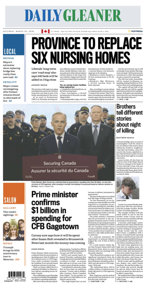 Cover of The Daily Gleaner