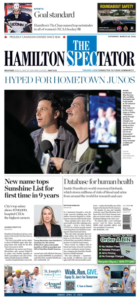 Cover of The Hamilton Spectator