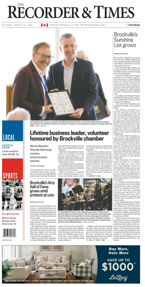 Cover of The Recorder & Times (Brockville)