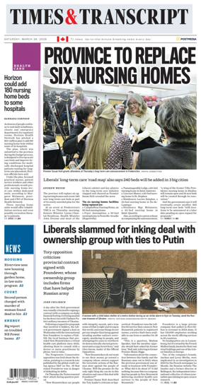 Cover of Times & Transcript