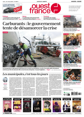 Cover of Ouest France (Angers / Segre)