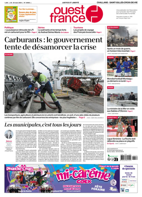 Cover of Ouest France (Challans / Saint-Gilles-Croix-de-Vie)