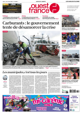 Cover of Ouest France (Les Sables-d'Olonne)