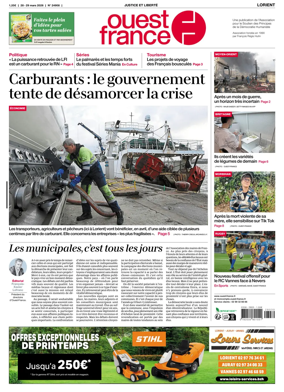Cover of Ouest France (Lorient)