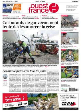 Cover of Ouest France (Ploermel)