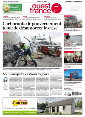 Cover of Ouest-France (Quimperle Concarneau)