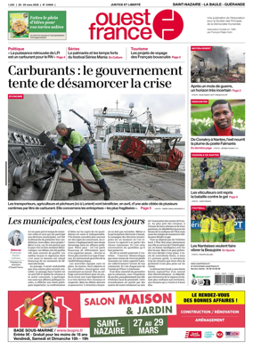 Cover of Ouest France (Saint-Nazaire La Baule Guerande)