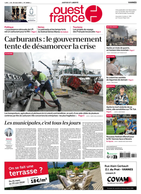 Cover of Ouest France (Vannes)
