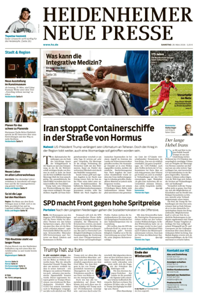 Cover of Heidenheimer Neue Presse