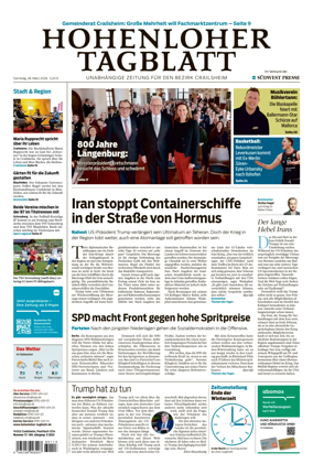 Cover of Hohenloher Tagblatt