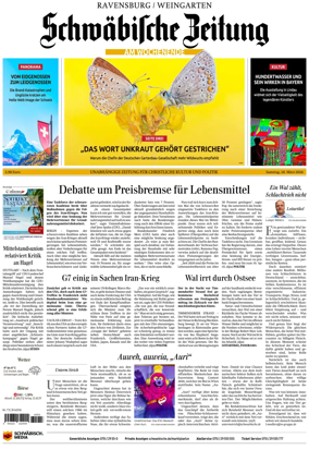Cover of Schwabische Zeitung (Ravensburg / Weingarten)