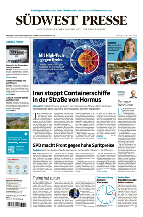 Cover of Sudwest Presse - Metzinger Uracher Volksblatt - Der Ermstalbote