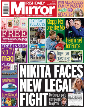 Cover of Irish Daily Mirror
