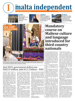 Cover of Malta Independent