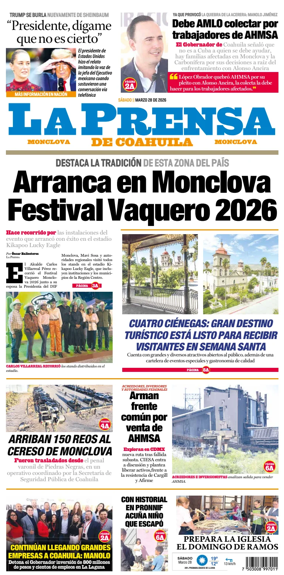 Cover of La Prensa de Coahuila