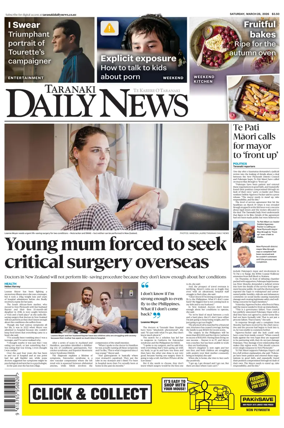 Cover of Taranaki Daily News