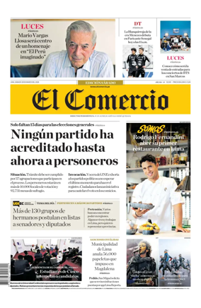 Cover of Diario El Comercio
