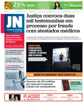 Cover of Jornal de Noticias