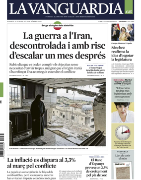Cover of La Vanguardia (Catalonia - 1st edition)