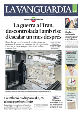 Cover of La Vanguardia (Catala)