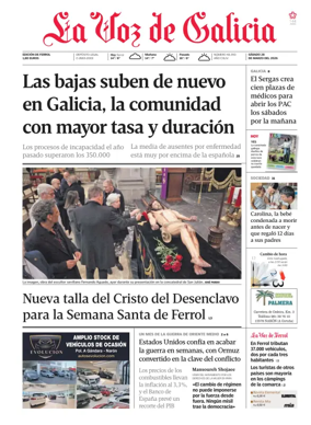 Cover of La Voz de Galicia (Ferrol)