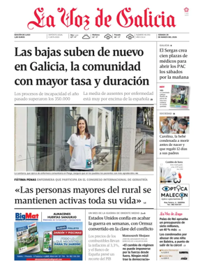 Cover of La Voz de Galicia (Lugo)