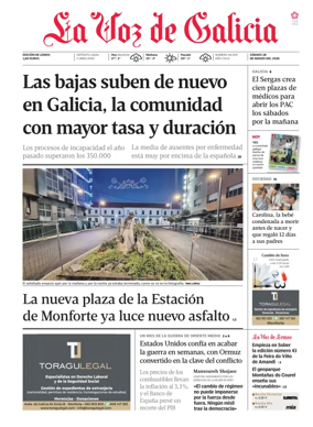 Cover of La Voz de Galicia (Monforte)