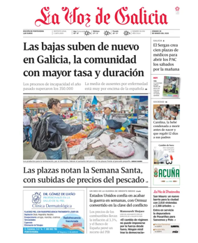 Cover of La Voz de Galicia (Pontevedra)