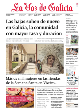 Cover of La Voz de Galicia (Viveiro)