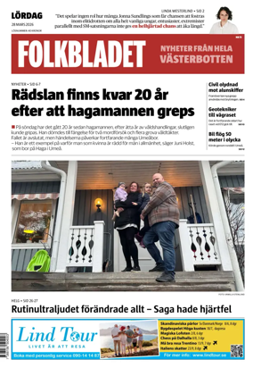Cover of Folkbladet Vasterbotten