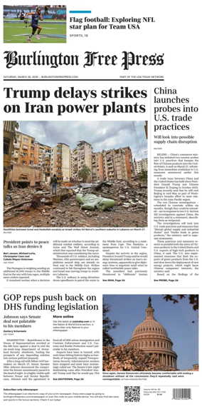 Cover of Burlington Free Press