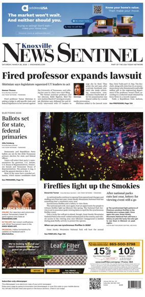 Cover of Knoxville News Sentinel