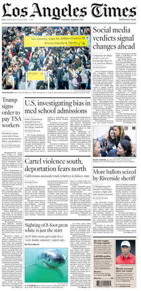 Cover of Los Angeles Times