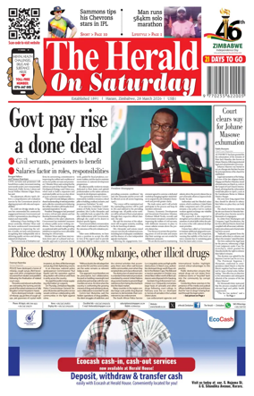 Cover of The Herald (Zimbabwe)