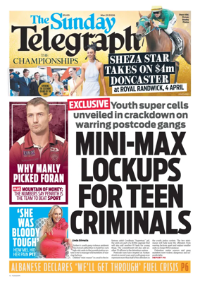 Cover of The Daily Telegraph (Sydney)