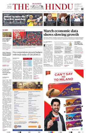 Cover of The Hindu (Bangalore)