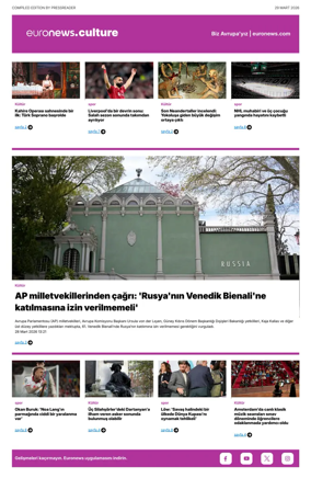 Cover of Euronews Culture and Sport (Turkish) Compiled Edition