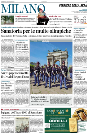Cover of Corriere della Sera (Milano)