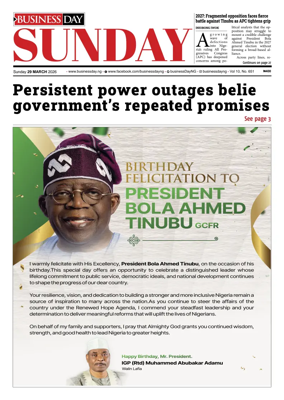 Cover of Business Day (Nigeria)