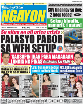 Cover of Pilipino Star Ngayon