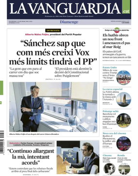 Cover of La Vanguardia (Catalonia - 1st edition)