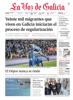 Cover of La Voz de Galicia (A Coruna)