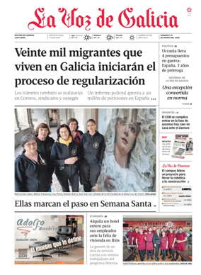 Cover of La Voz de Galicia (Ourense)