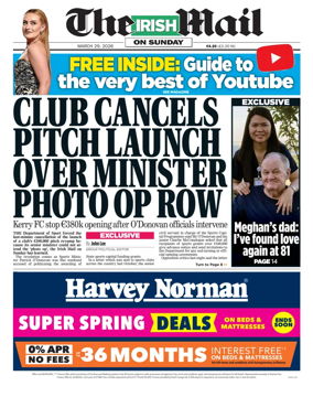 Cover of The Irish Mail on Sunday
