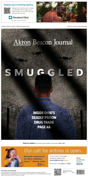 Cover of Akron Beacon Journal