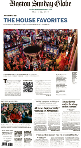 Cover of Boston Sunday Globe