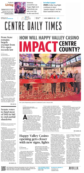 Cover of Centre Daily Times (Sunday)