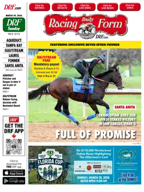Cover of Daily Racing Form National Digital Edition