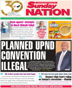 Cover of Daily Nation Newspaper