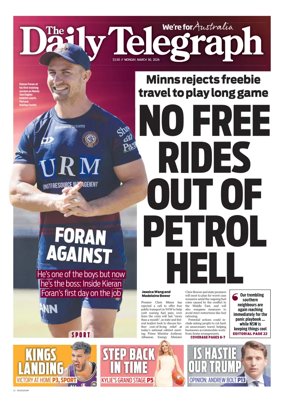 Cover of The Daily Telegraph (Sydney)